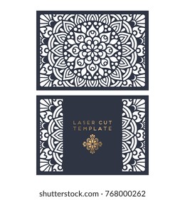 Vector wedding card laser cut template
