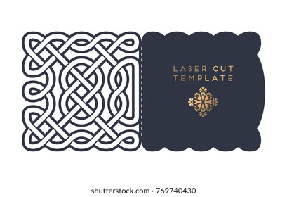 Vector wedding card laser cut template