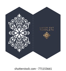 Vector wedding card laser cut template