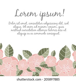 Vector wedding card with lotus and lily flowers