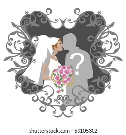 Vector. Wedding couple in color 10