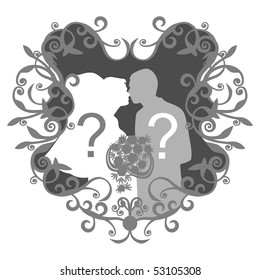 Vector. Wedding couple in color 12