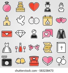 Vector Wedding Day Icons Set