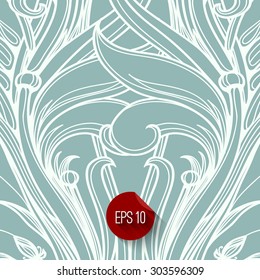 Vector Wedding decoration background. Vintage Floral Pattern Design With Label for your Logo. Flourishes Banners,  Background, Brochure, Border, Card, Invitation. SPA, Buddhism, Yoga ornate motifs. 
