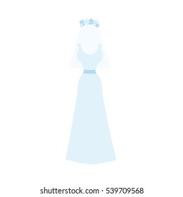 Vector wedding dress flat icon template