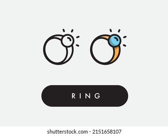 Vector wedding engagement ring icon illustration