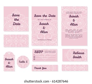 vector wedding floral template collection. wedding invitation