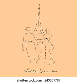 Vector wedding invitation