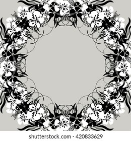 Vector Wedding invitation card with abstract floral background.