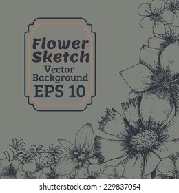 Vector wedding invitation card. flower illustration