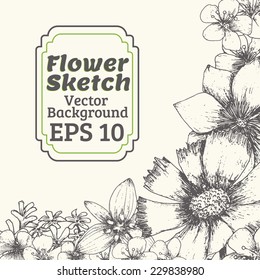 Vector wedding invitation card. flower illustration