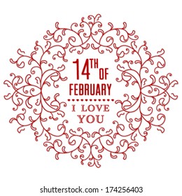 Vector wedding invitation card. I Love You. Perfect as invitation or announcement.