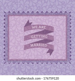 Vector wedding invitation card. Perfect as invitation or announcement.