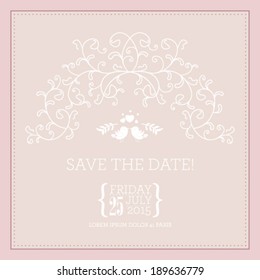 Vector wedding invitation card. Perfect as invitation or announcement.