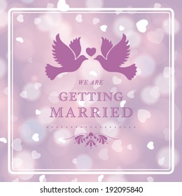 Vector wedding invitation card. Perfect as invitation or announcement.