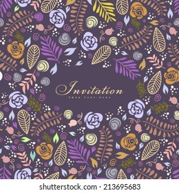 Vector wedding invitation card. Perfect as invitation or announcement. 