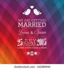 Vector wedding invitation card template. Perfect as invitation or announcement.