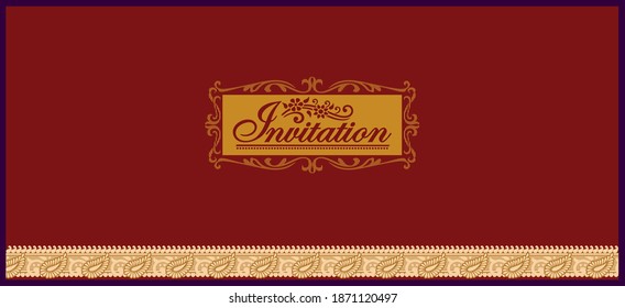 Vector wedding invitation card template and laser cut design.