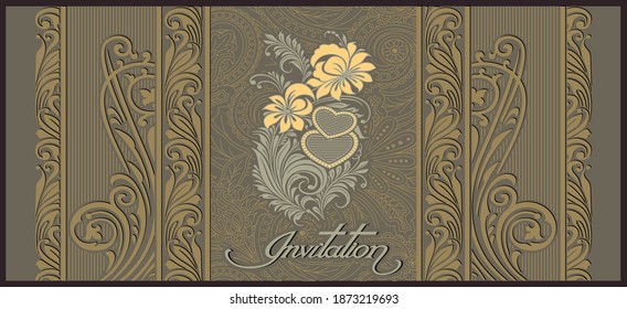 Tarjetas de invitación para bodas vectoras. Diseño elegante.
