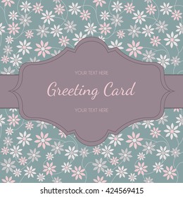 Vector wedding invitation with elegant color flowers