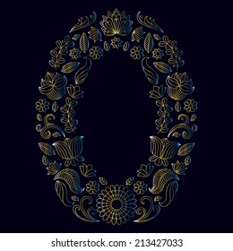 Vector wedding invitation floral frame with place for text