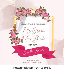 vector wedding invitation floral frame 
