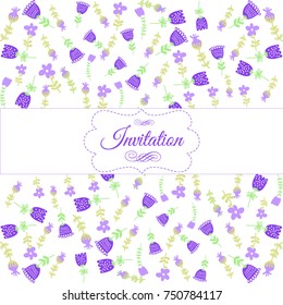 vector wedding invitation with flowers