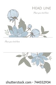 Vector wedding invitation or greeting card template with floral elements	
