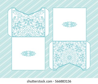 Vector Die Laser Cut Envelope Template Stock Vector (Royalty Free ...