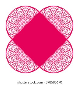 Vector wedding invitation with laser cut pattern. Laser cut envelope, design, mandala, ethnic style laser cut wedding invitation. Collection envelopes for laser cutting Mandala