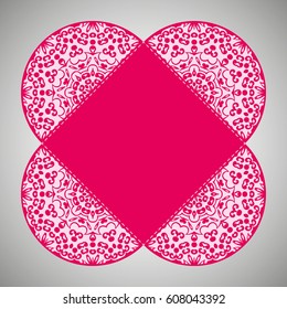 Vector wedding invitation with laser cut pattern. Laser cut envelope, design, mandala, ethnic style laser cut wedding invitation. Collection envelopes for laser cutting Mandala