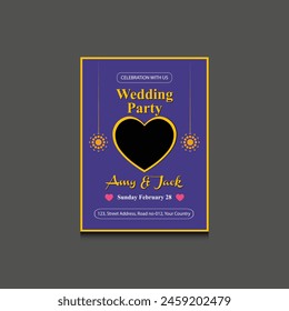 Vector Wedding Invitation Template Design