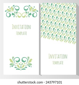 Vector wedding invitation templates with floral pattern. 