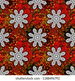 Vector wedding invitation, thank you card, save the date, baby shower cards on red, black and white colors. Baby shower, menu, flyer, banner template, mandala background, Indian design.