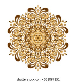 Vector wedding invitation, thank you card, save the date, baby shower cards on white background. Baby shower, menu, flyer, banner template, mandala background, Indian design.