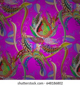 Vector wedding invitation, thank you card, save the date, baby shower cards on a colorful background. Baby shower, menu, flyer, banner template, mandala background, Indian design.