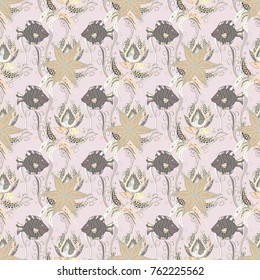 Vector wedding invitation, thank you card, save the date, baby shower cards on neutral, beige and gray colors. Baby shower, menu, flyer, banner template, mandala background, Indian design.