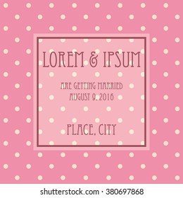 Vector wedding invitation vintage background pink