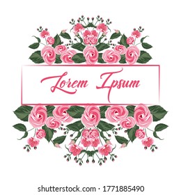 Vector Wedding Invitations Flower Greeting Cards, hand-painted rose watercolor, vintage card flower advertisement designs, watercolor paintings, pink flowers. Banner template