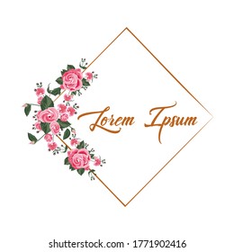 Vector Wedding Invitations Flower Greeting Cards, hand-painted rose watercolor, vintage card flower advertisement designs, watercolor paintings, pink flowers. Banner template