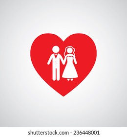 vector wedding married couple icon  