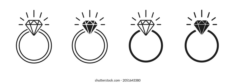 Vector wedding rings icon on background