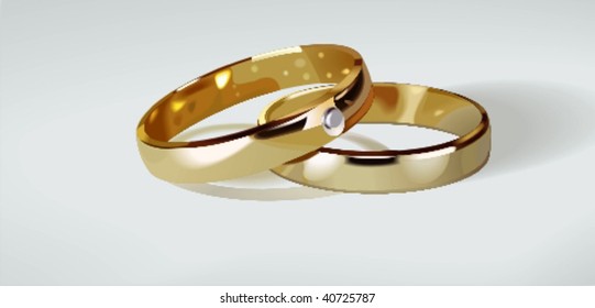 Vector wedding rings, vector illustration