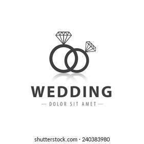 Vector Wedding Rings Logo Icon Isolated Stock Vector (Royalty Free ...