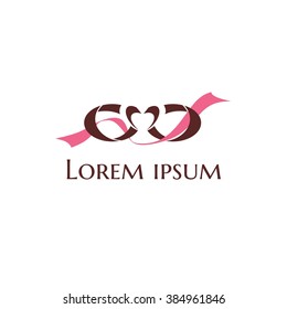 Vector wedding rings / swans. Logo. Business icon for the company. Jewelry. Wedding / engagement day. Vector illustration.