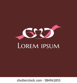 Vector wedding rings / swans. Logo. Business icon for the company. Jewelry. Wedding / engagement day. Vector illustration.