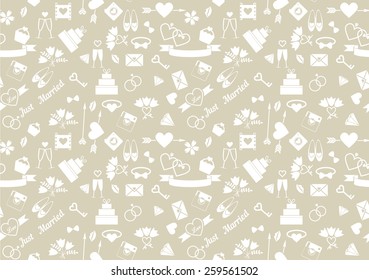 Vector wedding seamless pattern
