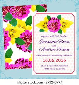 vector wedding set with flower