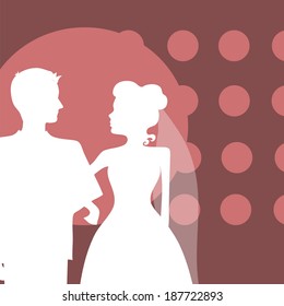vector wedding silhouette people