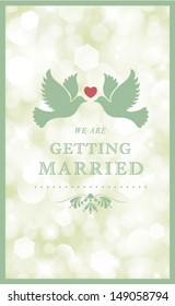 Vector wedding styled card with floral ornament design. Perfect as invitation or announcement.